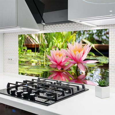 Kitchen Splashback Flowers floral pink