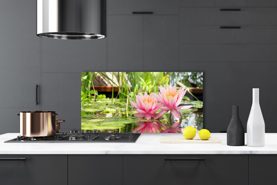 Kitchen Splashback Flowers floral pink