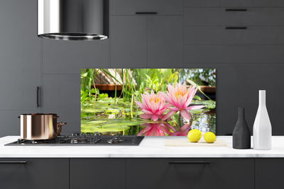 Kitchen Splashback Flowers floral pink