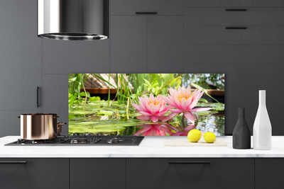 Kitchen Splashback Flowers floral pink