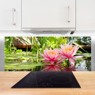 Kitchen Splashback Flowers floral pink