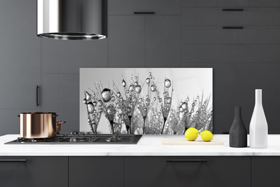Kitchen Splashback Abstract floral grey