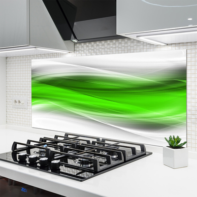 Kitchen Splashback Abstract art green grey white