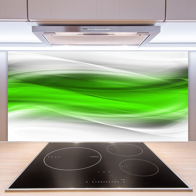 Kitchen Splashback Abstract art green grey white