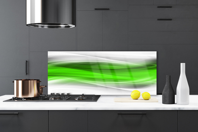 Kitchen Splashback Abstract art green grey white