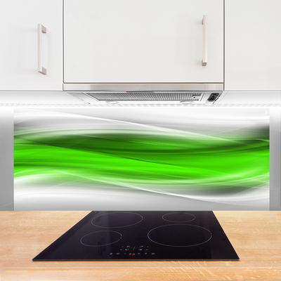 Kitchen Splashback Abstract art green grey white