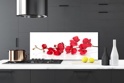 Kitchen Splashback Flowers floral red