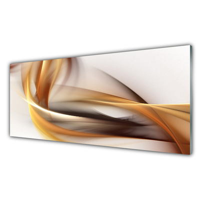 Kitchen Splashback Abstract art yellow brown grey white