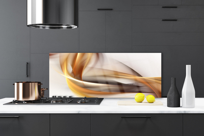 Kitchen Splashback Abstract art yellow brown grey white