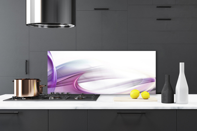 Kitchen Splashback Abstract art pink white