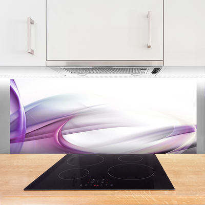 Kitchen Splashback Abstract art pink white