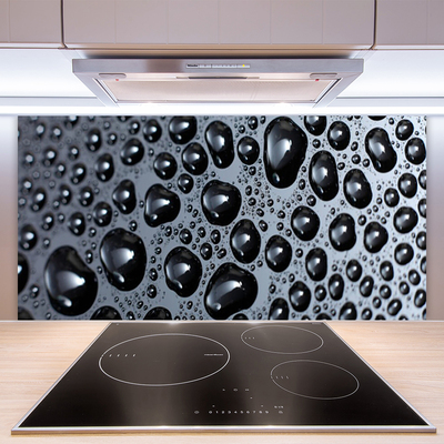 Kitchen Splashback Abstract art black grey