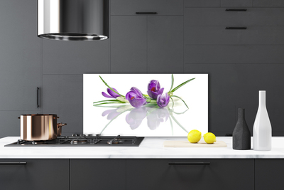 Kitchen Splashback Flowers floral pink green