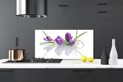 Kitchen Splashback Flowers floral pink green