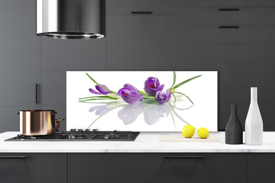 Kitchen Splashback Flowers floral pink green