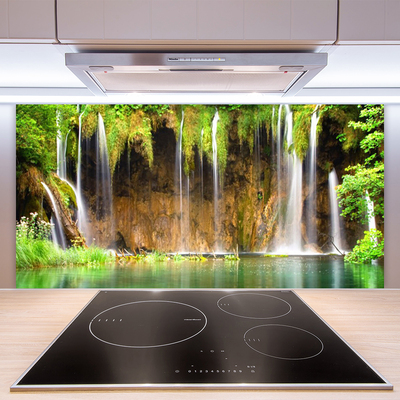 Kitchen Splashback Waterfall lake nature brown green white blue