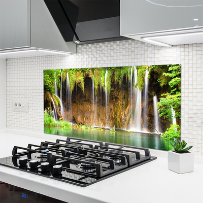 Kitchen Splashback Waterfall lake nature brown green white blue