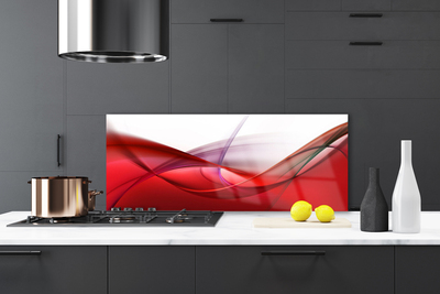 Kitchen Splashback Abstract art orange pink white