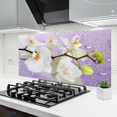 Kitchen Splashback Flowers floral white