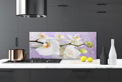 Kitchen Splashback Flowers floral white