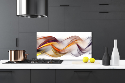 Kitchen Splashback Abstract art yellow green red grey white