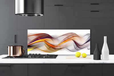 Kitchen Splashback Abstract art yellow green red grey white