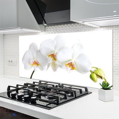 Kitchen Splashback Flowers floral white