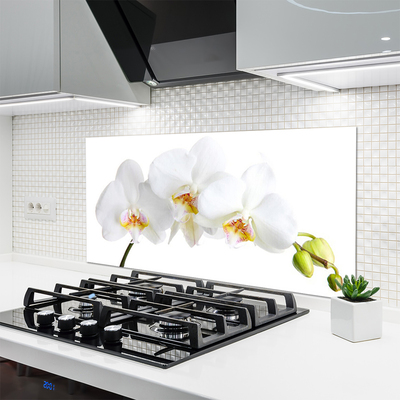 Kitchen Splashback Flowers floral white