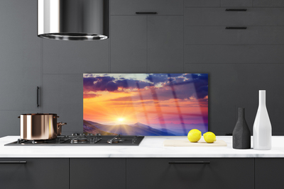 Kitchen Splashback Sun mountains landscape multi