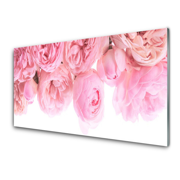 Kitchen Splashback Roses floral pink