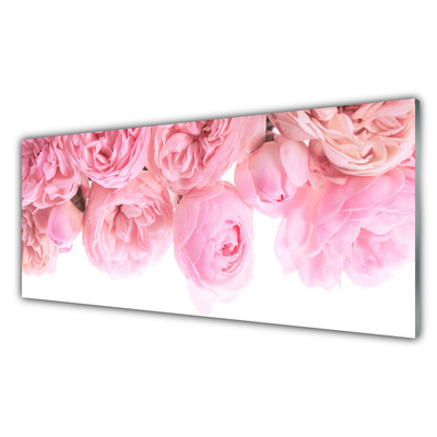 Kitchen Splashback Roses floral pink