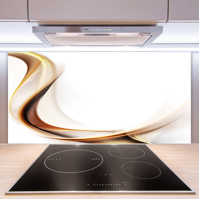 Kitchen Splashback Abstract art yellow brown white