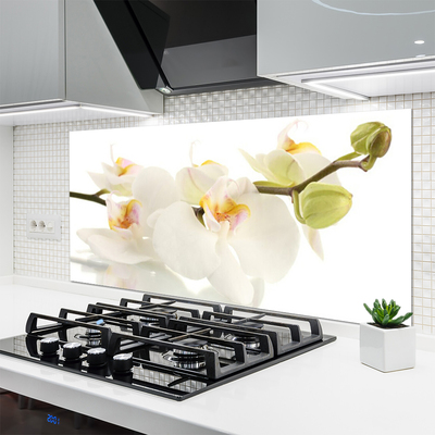 Kitchen Splashback Flowers floral white