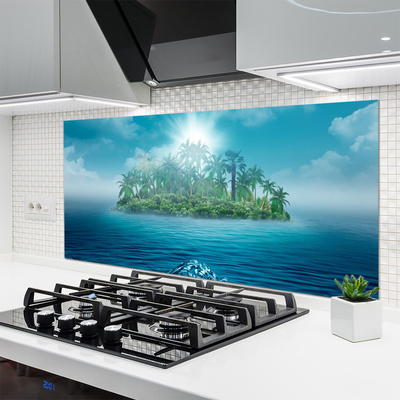 Kitchen Splashback Islet sea landscape blue