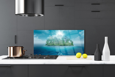 Kitchen Splashback Islet sea landscape blue