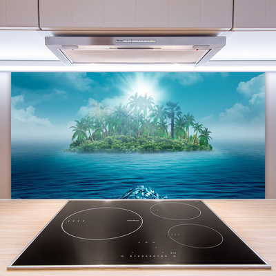 Kitchen Splashback Islet sea landscape blue