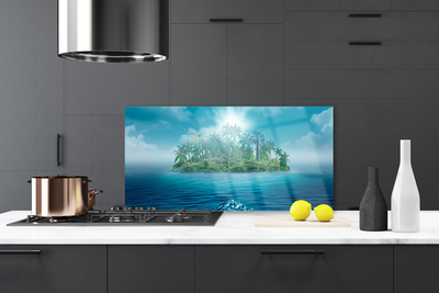 Kitchen Splashback Islet sea landscape blue