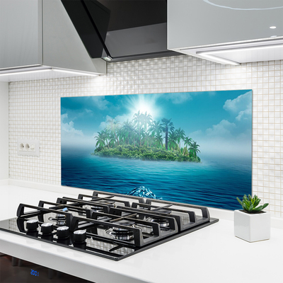 Kitchen Splashback Islet sea landscape blue