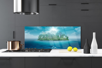 Kitchen Splashback Islet sea landscape blue