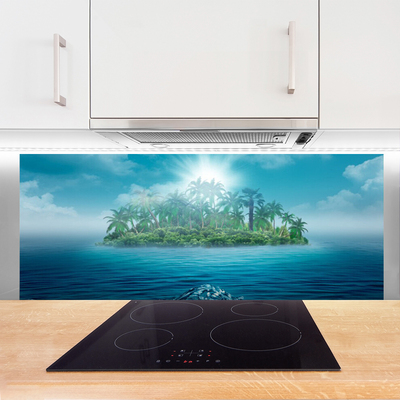 Kitchen Splashback Islet sea landscape blue