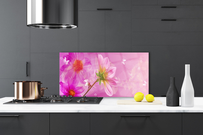 Kitchen Splashback Flowers floral pink