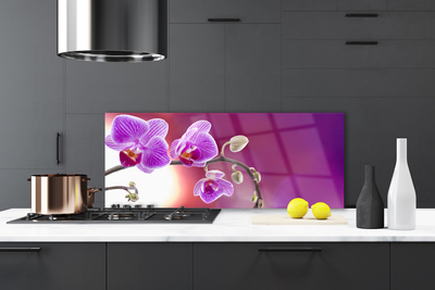 Kitchen Splashback Flowers floral pink