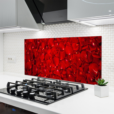 Kitchen Splashback Petals floral red