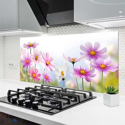 Kitchen Splashback Flowers floral pink