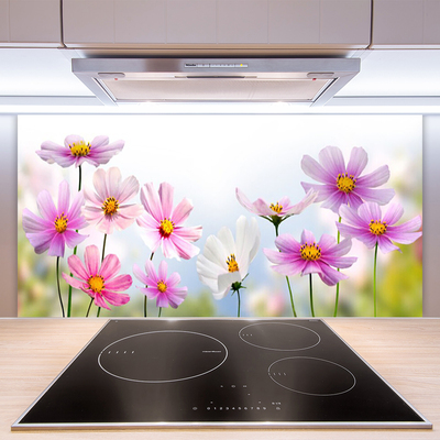 Kitchen Splashback Flowers floral pink