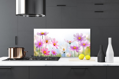 Kitchen Splashback Flowers floral pink