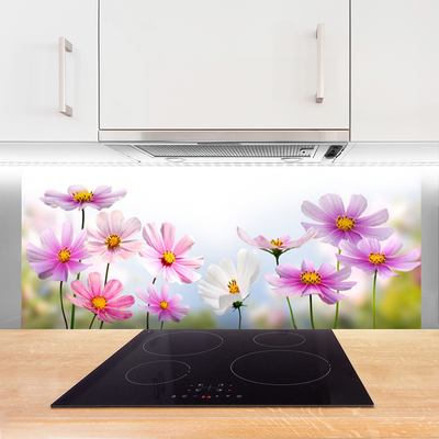 Kitchen Splashback Flowers floral pink