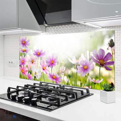 Kitchen Splashback Flowers floral pink