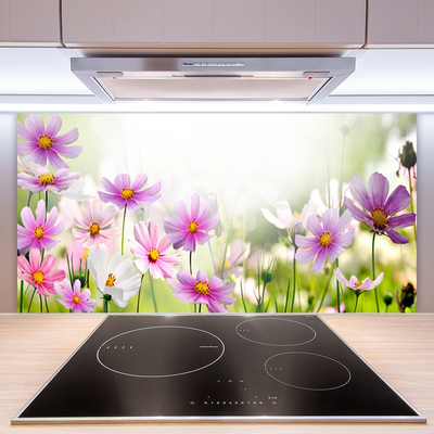 Kitchen Splashback Flowers floral pink