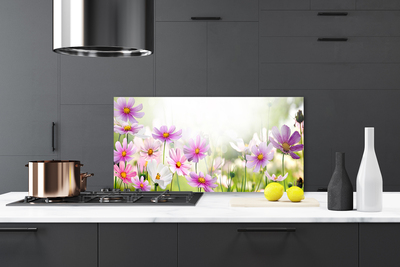 Kitchen Splashback Flowers floral pink